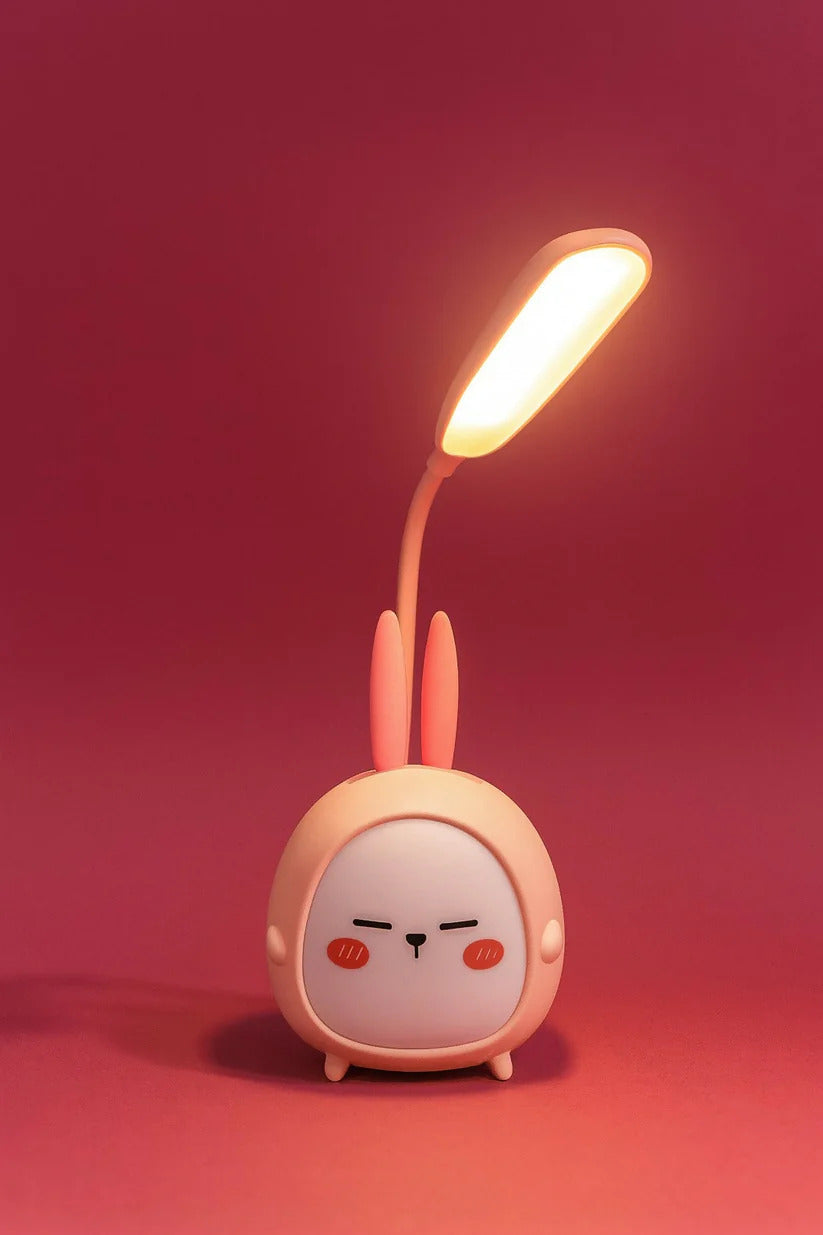 Pink Bunny Shaped LED Desk Lamp with Flexible Neck