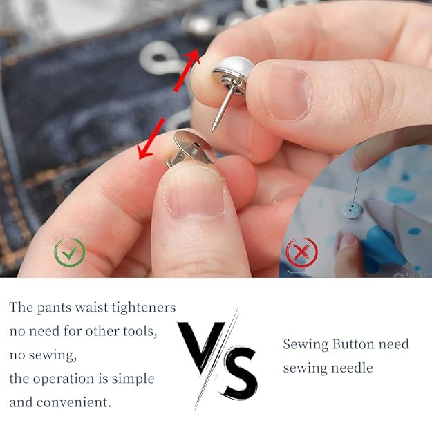 2 Set Adjustable Waist Buckle For Loose Jeans Pants