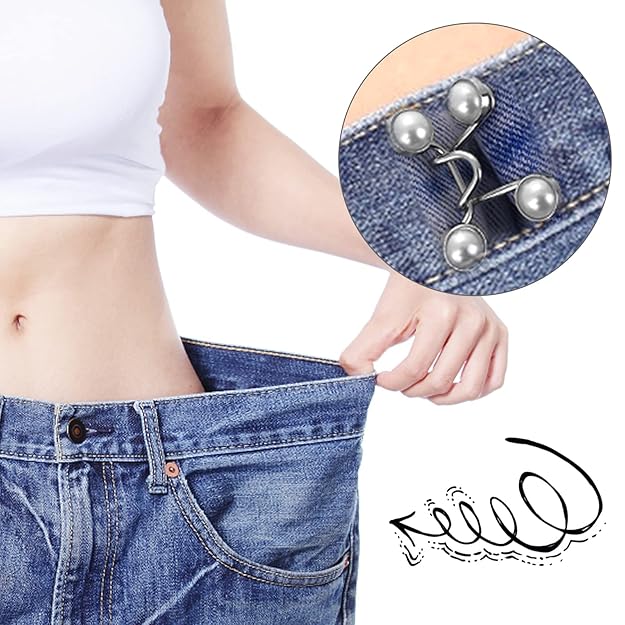 2 Set Adjustable Waist Buckle For Loose Jeans Pants