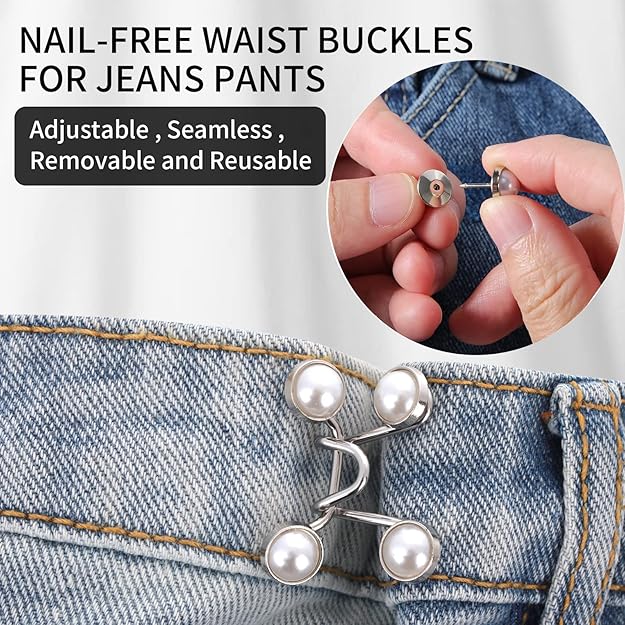 2 Set Adjustable Waist Buckle For Loose Jeans Pants