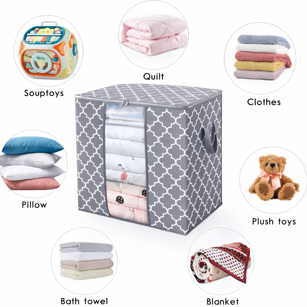 Shaping Fabric Garment Cover Non-Woven 90 GSM with Transparent Window & amp: Double Metal Zipper – Pack of 3