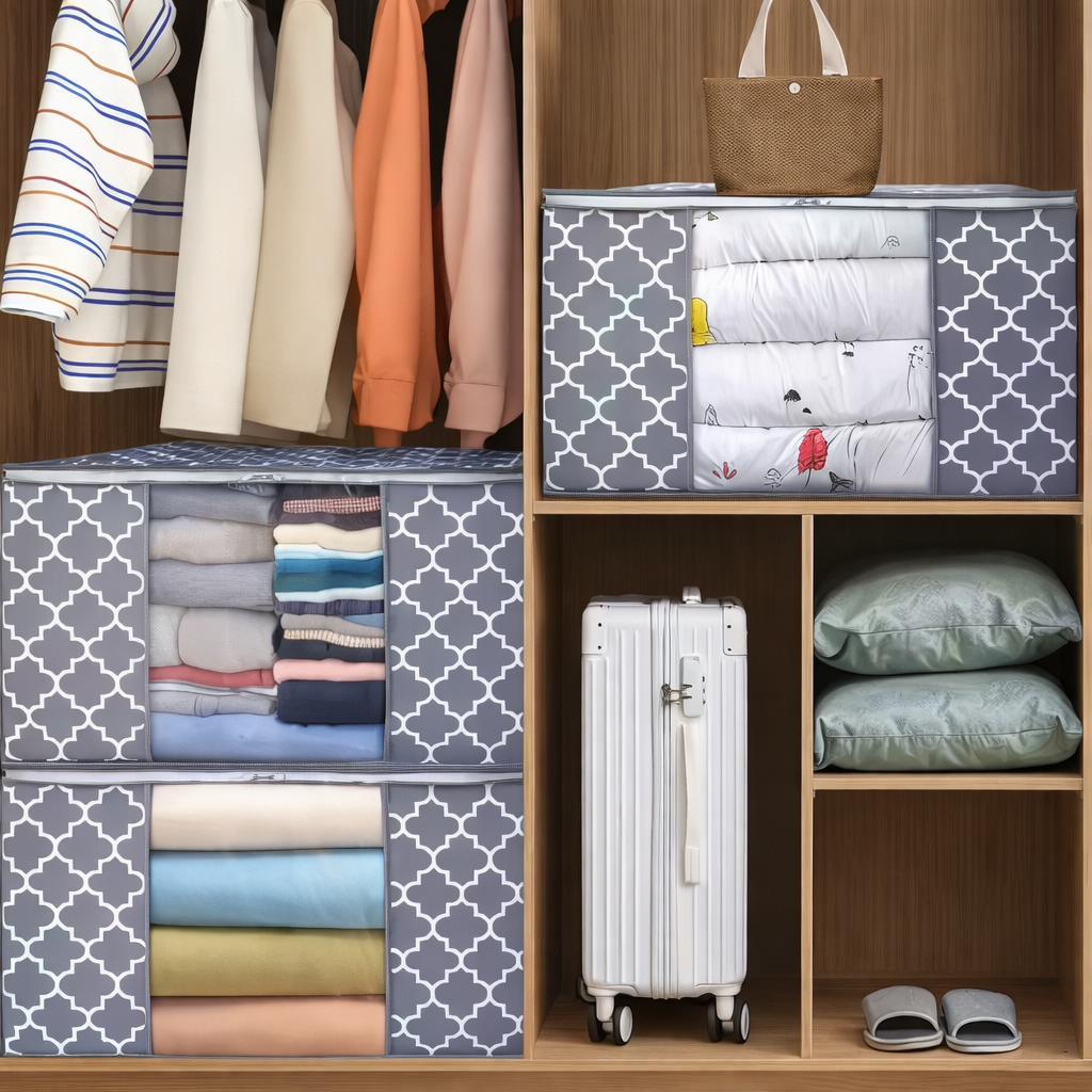 Shaping Fabric Garment Cover Non-Woven 90 GSM with Transparent Window & amp: Double Metal Zipper – Pack of 3