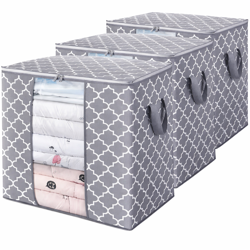 Shaping Fabric Garment Cover Non-Woven 90 GSM with Transparent Window & amp: Double Metal Zipper – Pack of 3