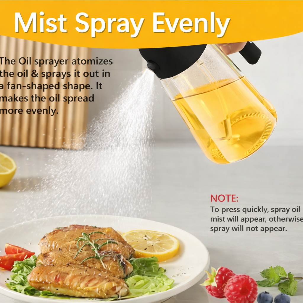 Oil Sprayer and Dispenser Bottle for Kitchen
