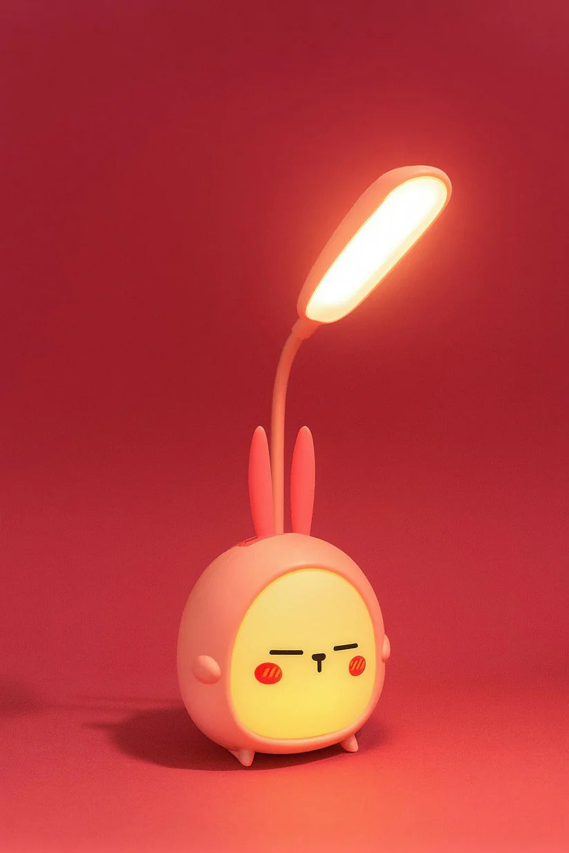 Pink Bunny Shaped LED Desk Lamp with Flexible Neck